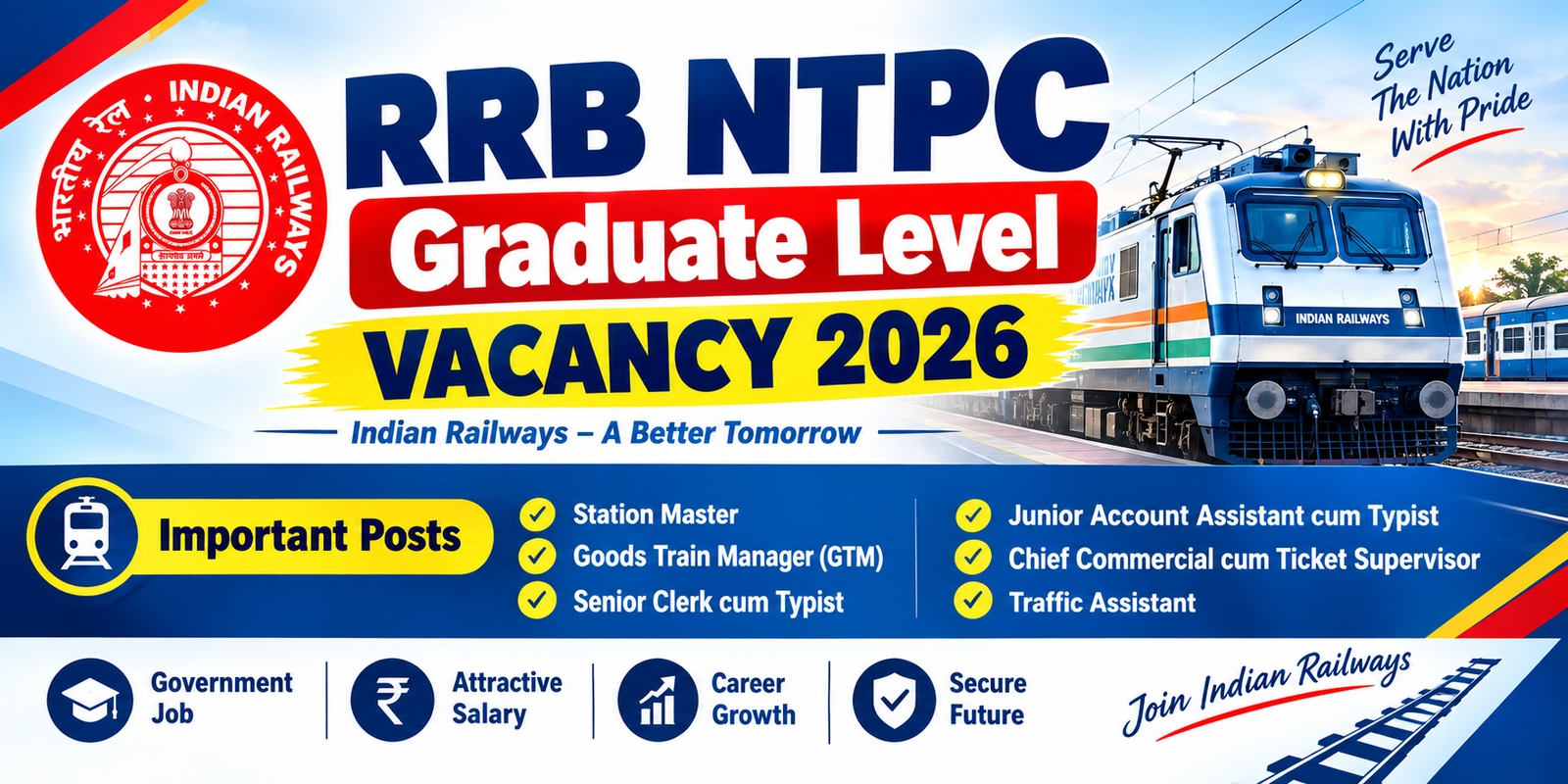 RRB NTPC Graduate Level Vacancy 2026